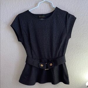 BOLD elements Charcoal Patterned Top with Belt